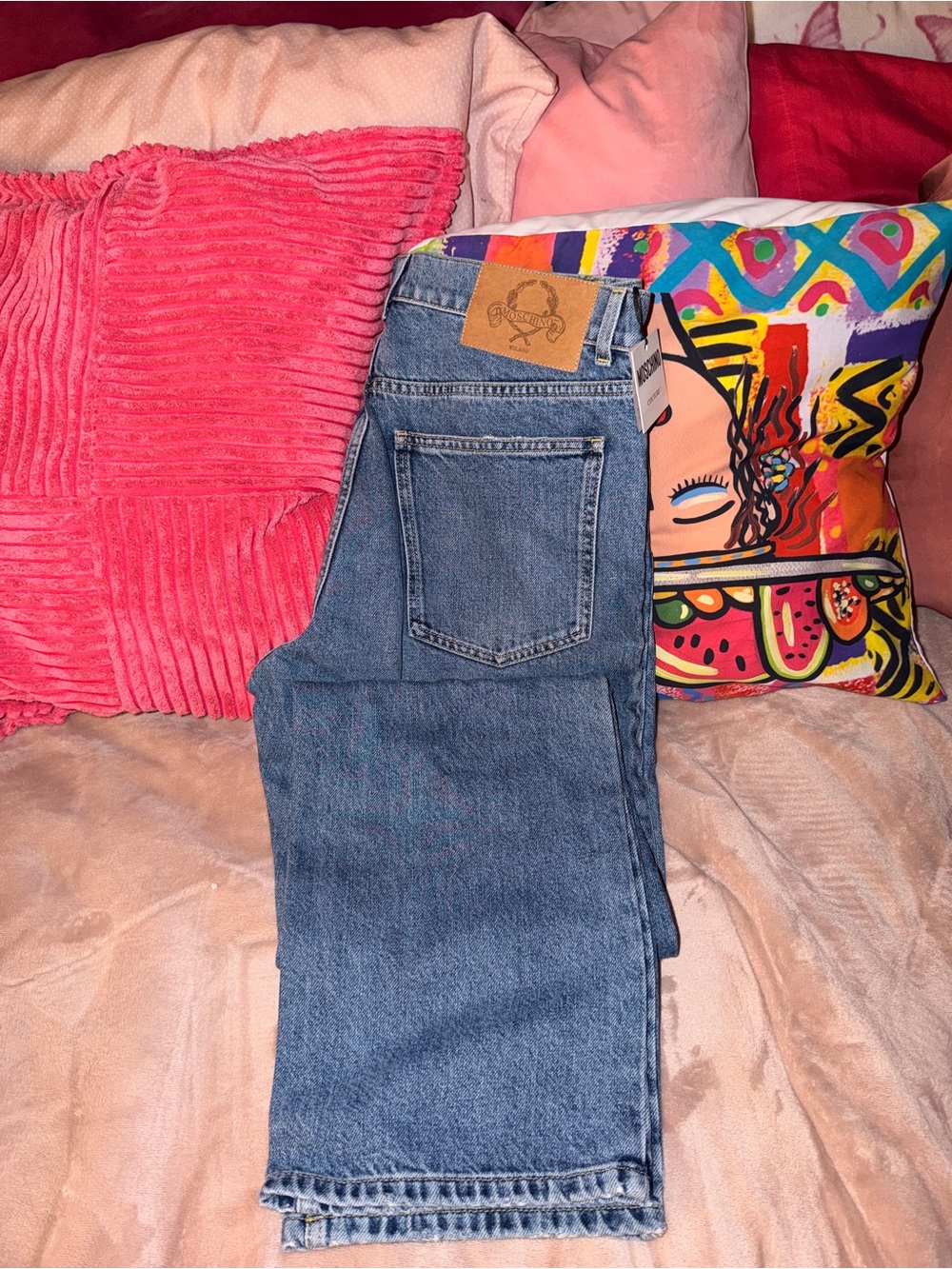 NWT Moschino Milano Straight Leg Blue Jeans EU 44/ US 8 Designer Denim